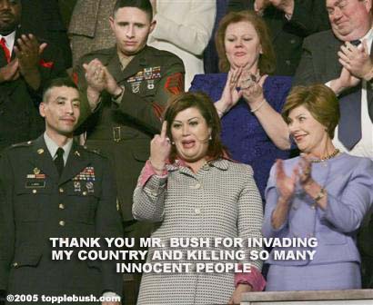 Bush getting finger at SOTU