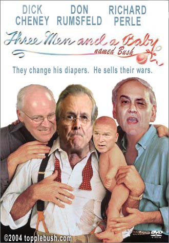Three men and baby Bush
