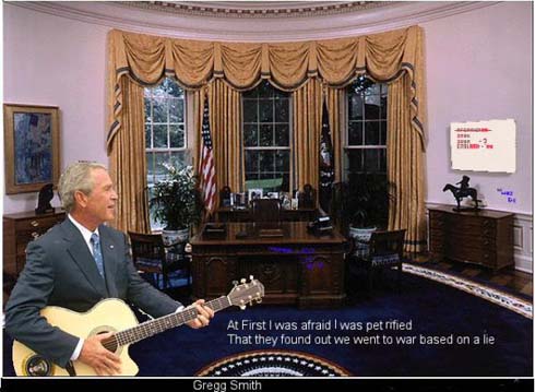 Bush singing in Oval Office