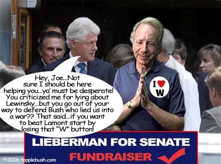 Clinton comes to Lieberman's rescue