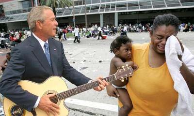 Bush strolls thru New Orleans
