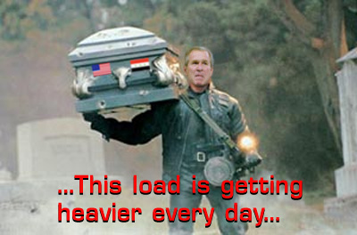 Bush carrying a casket